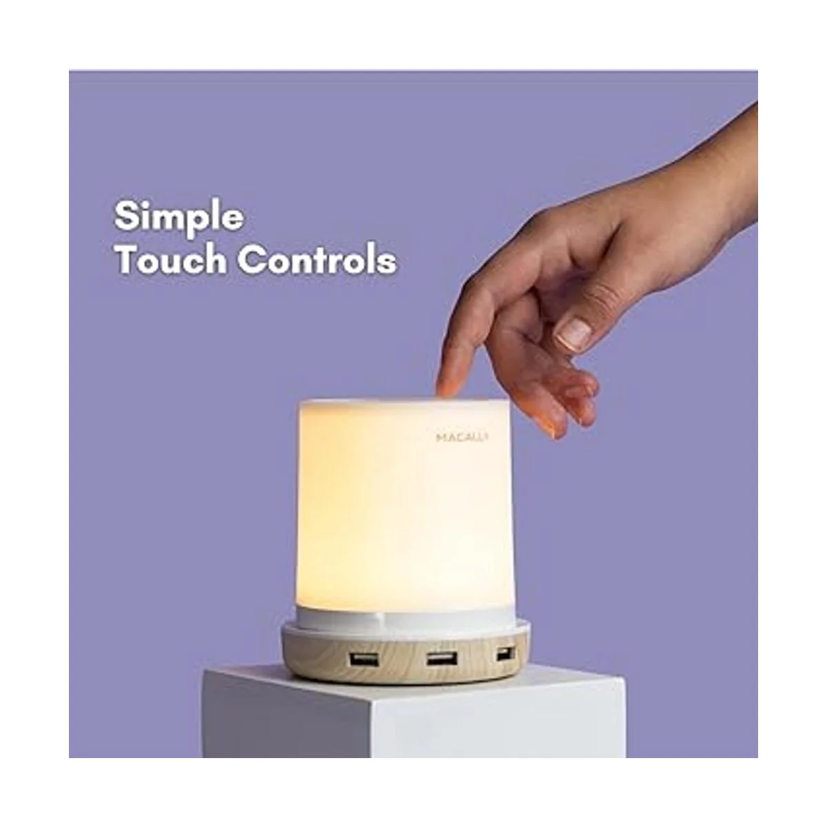 Macally Lámpara de noche de mesa con puertos USB 4_5