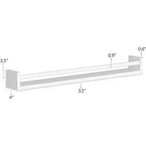 Wallniture Utah Estanterías blancas de 32 pulgadas para_3