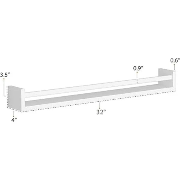 Wallniture Utah Estanterías blancas de 32 pulgadas para_3