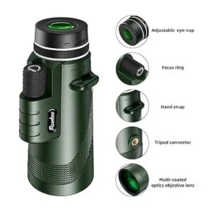 Pankoo Telescopio monocular de 40 x 60 con soporte para_2