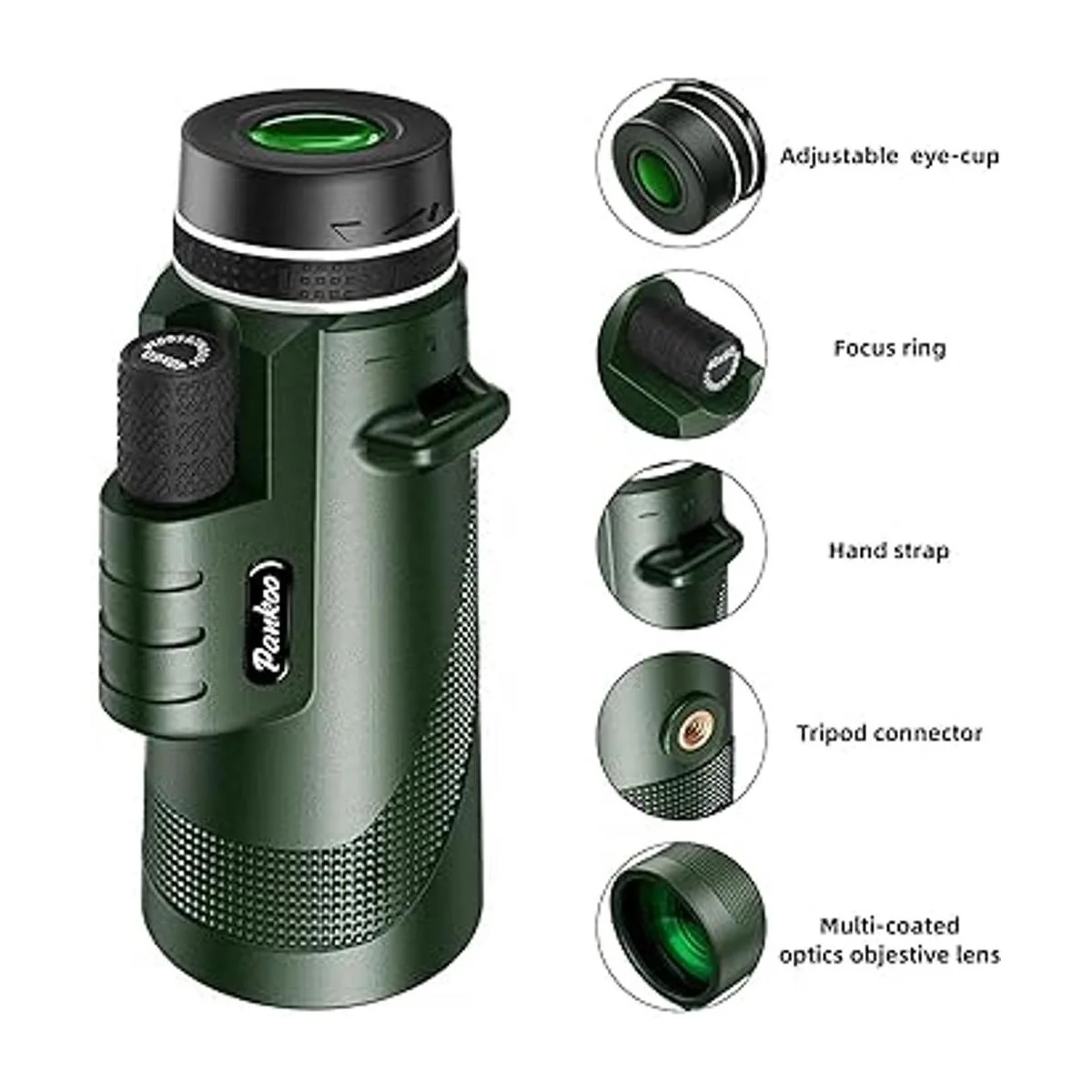 Pankoo Telescopio monocular de 40 x 60 con soporte para_2