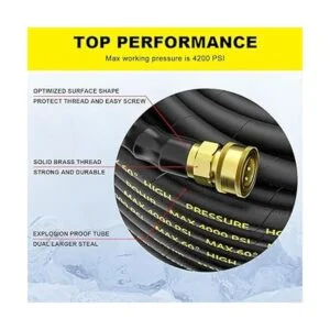 POHIR Manguera de lavado a presión de 50 pies con conexión_4