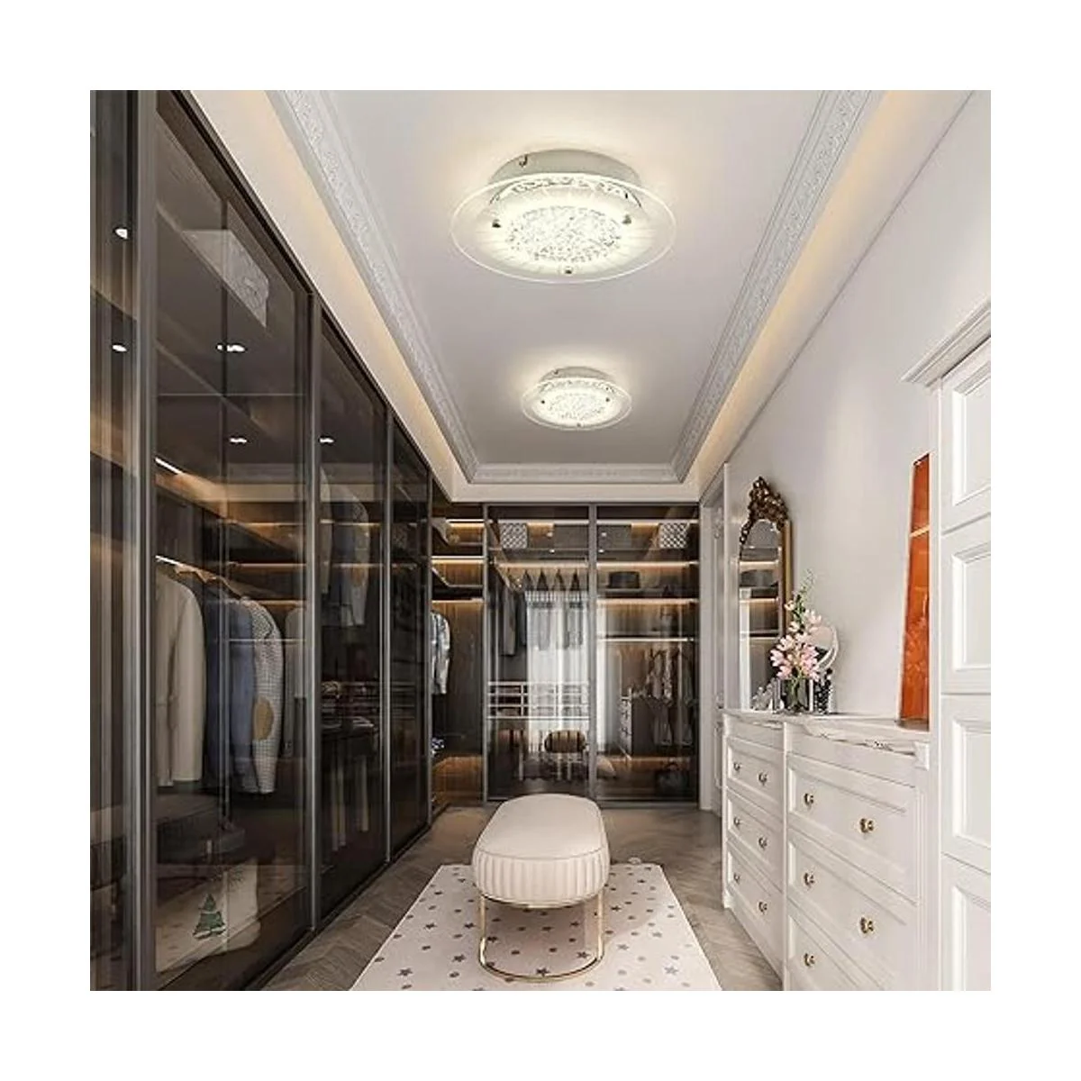 DHK wot Lámpara de techo de cristal empotrado lámpara de_6