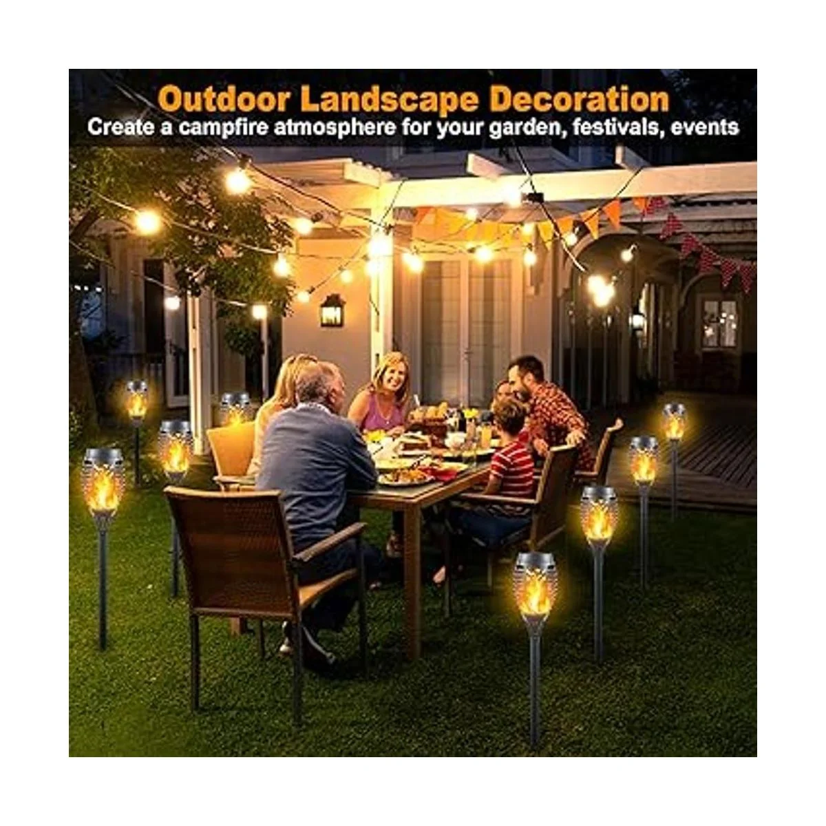 Awethone Antorcha solar con llama parpadeante luces_2