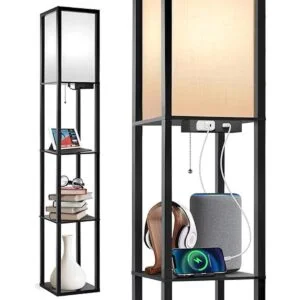 Outon Lámpara LED de pie con estantes tipo columna_1