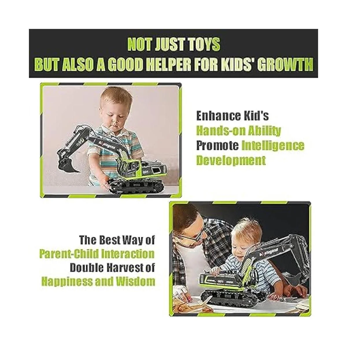 kolegend Camión de juguete de excavadora a control remoto_5