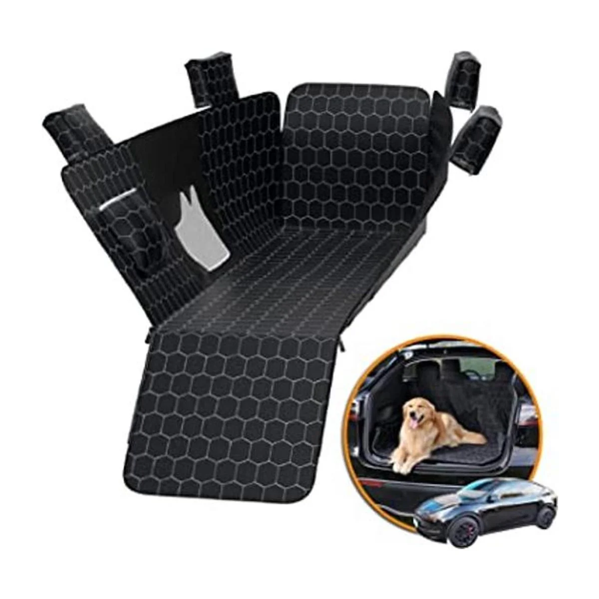 Meginc Funda de asiento de perro para asiento trasero_1
