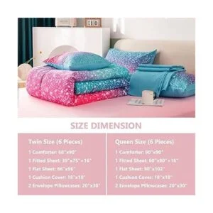 PERFEMET Juego de edredón para niñas tamaño individual 6_7