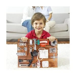 Tablero ocupado para niños pequeños Montessori de madera_6