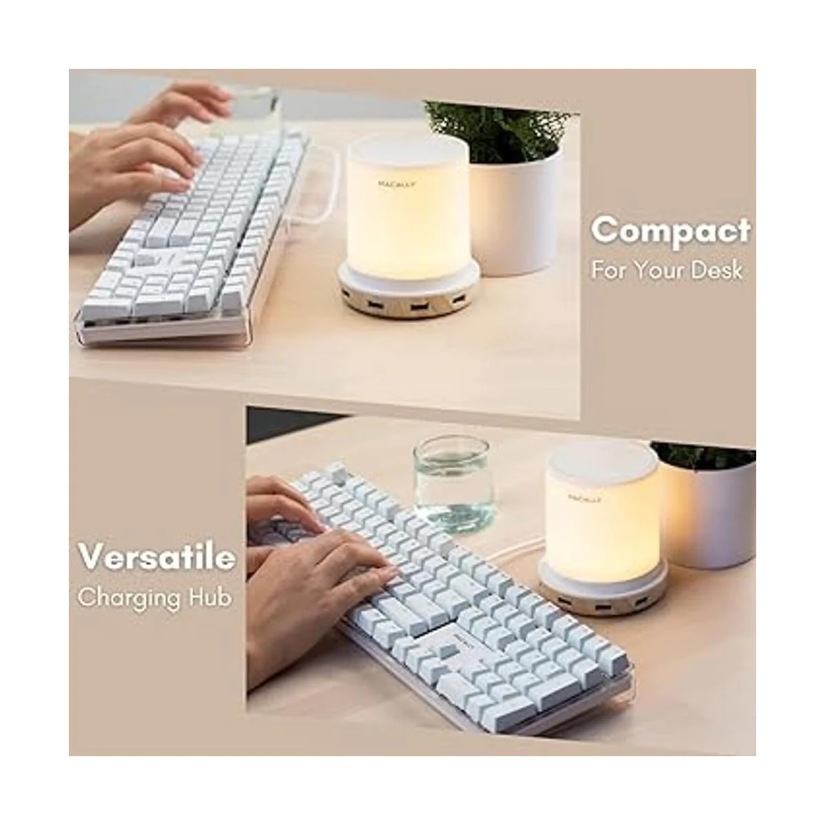 Macally Lámpara de noche de mesa con puertos USB 4_2