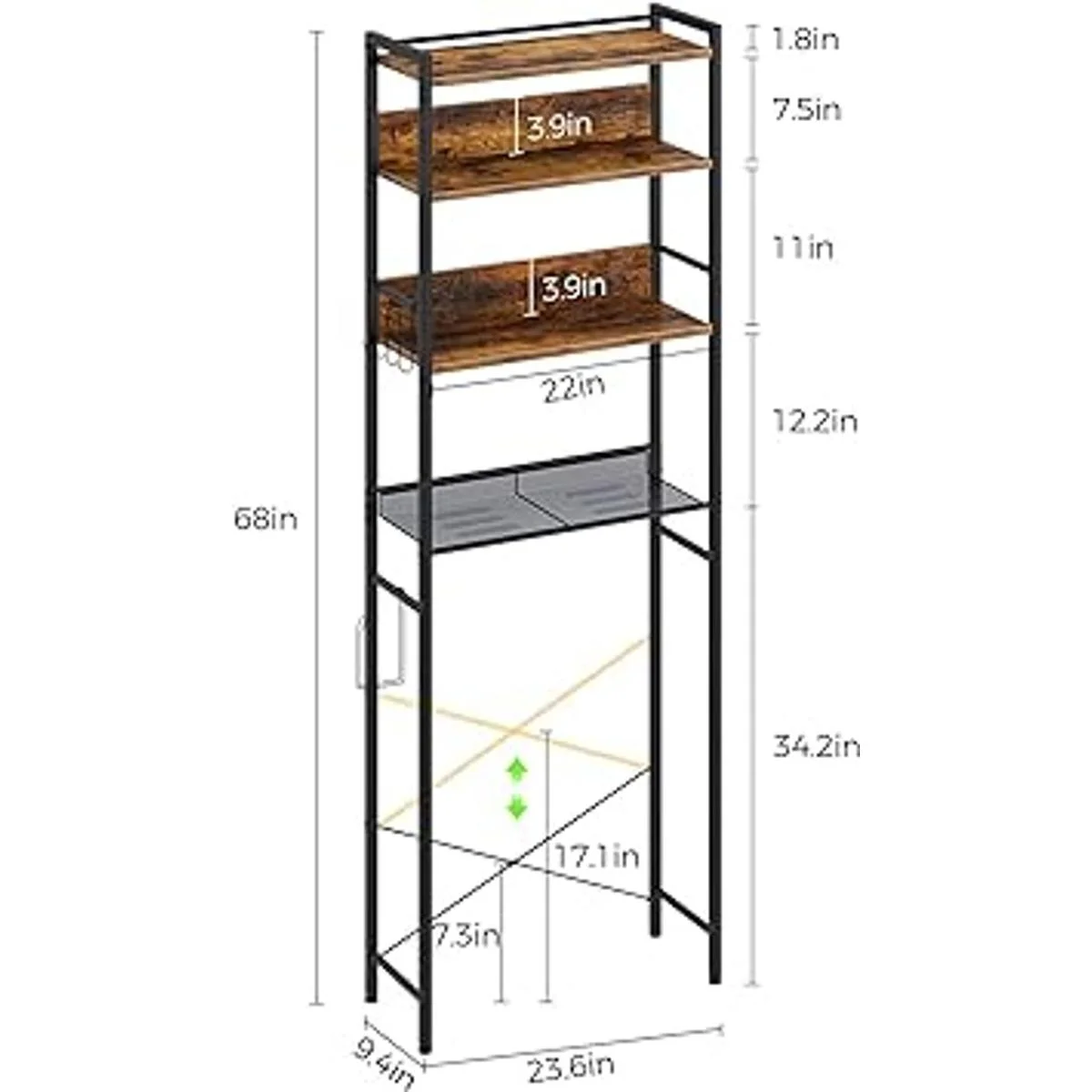 Rolanstar Almacenamiento sobre el inodoro ahorro de_3