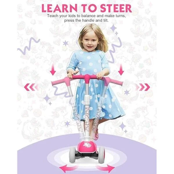 Mountalk Toddler Foldable Scooter for Kids 3 Wheels_3