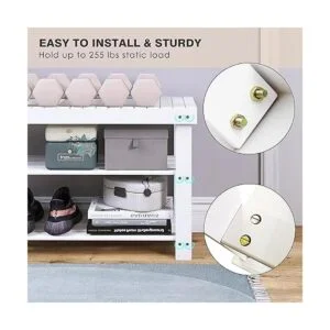 SMIBUY Banco de bambú para zapatos organizador de zapatos_6