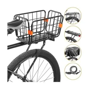 ANGGOER Rear Bike Rack with Basket 165 LB Load Bike Rear_5