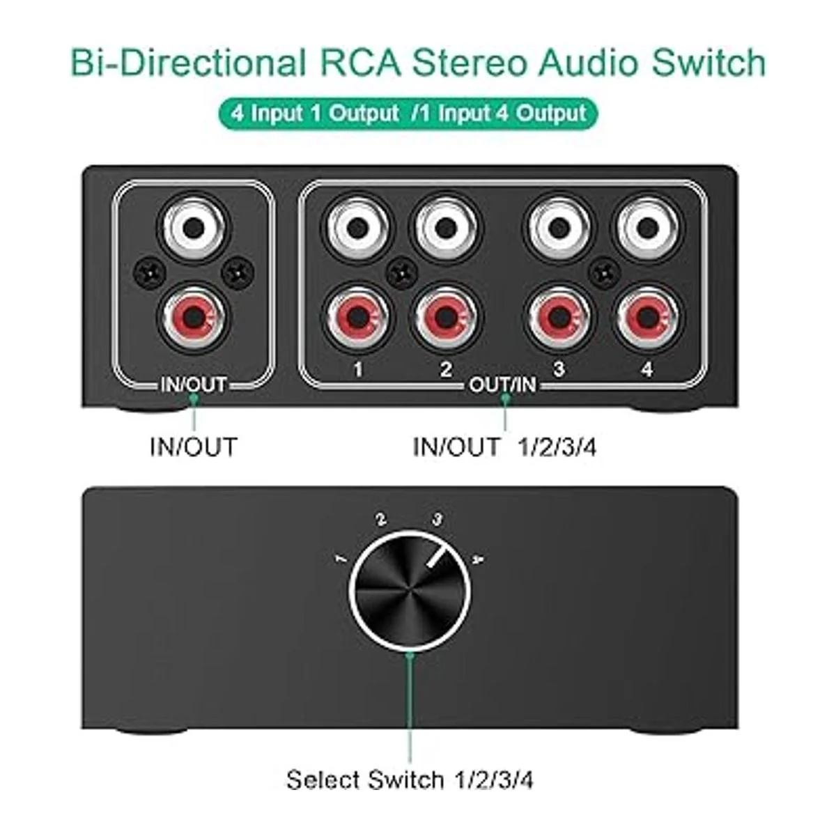 Conmutador de audio bidireccional de 4 puertos canal de_3