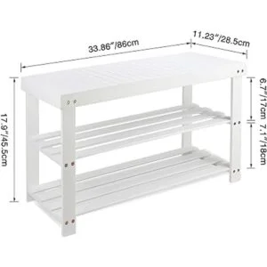 SMIBUY Banco de bambú para zapatos organizador de zapatos_4