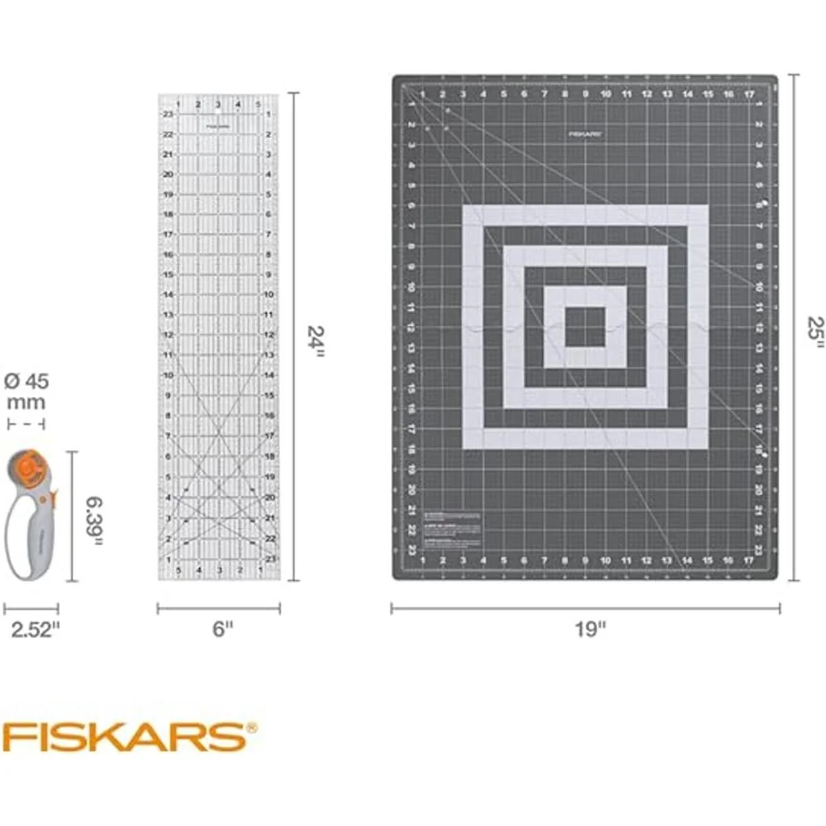 Fiskars Juego de 3 cortadores rotativos de hoja de 1.772_2