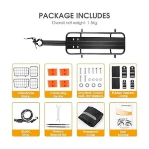 ANGGOER Rear Bike Rack with Basket 165 LB Load Bike Rear_6