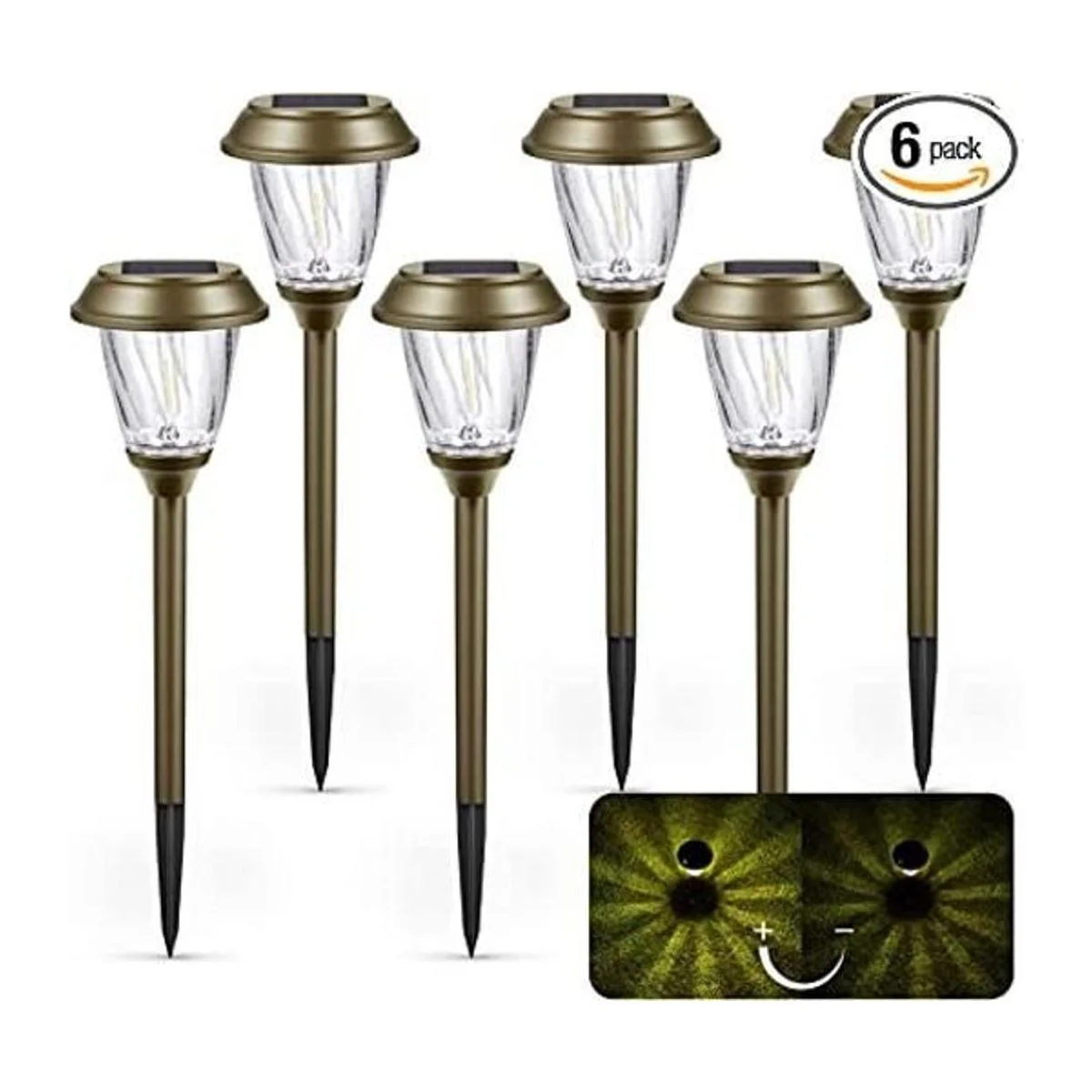 XMCOSY Luces solares para caminos paquete de 6 luces_1