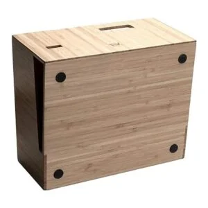 Soporte de teléfono de bambú con bandeja de papel de cajón_6
