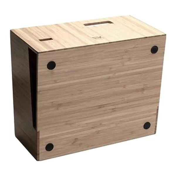Soporte de teléfono de bambú con bandeja de papel de cajón_6