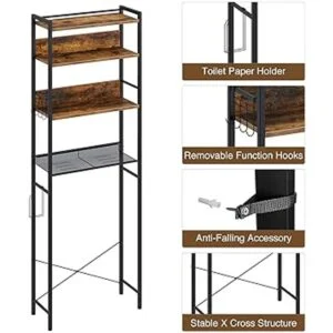 Rolanstar Almacenamiento sobre el inodoro ahorro de_6