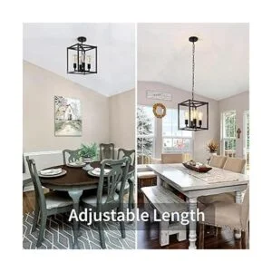 Lámpara de araña negra de 4 luces lámpara colgante de_2