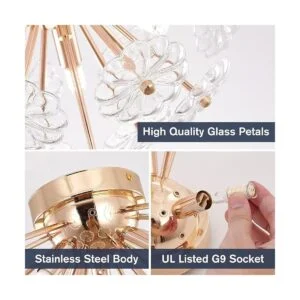 Sputnik Lámpara de techo empotrada con diseño de flores_4