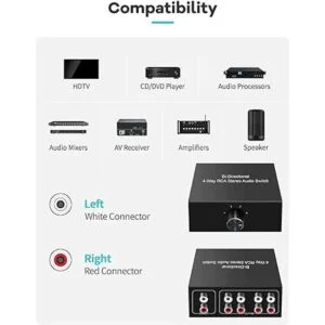 Conmutador de audio bidireccional de 4 puertos canal de_4