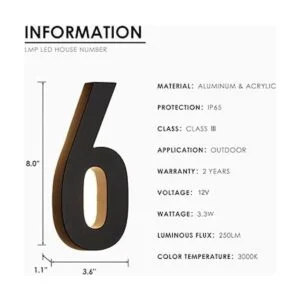 LMP Números de casa LED de bajo voltaje de 12 V CC_3