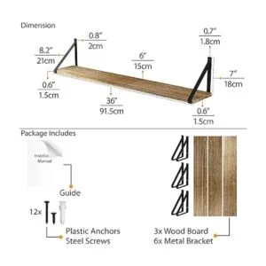 Wallniture Bora Estantes flotantes grandes de 36 pulgadas_3