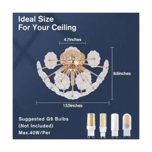 Sputnik Lámpara de techo empotrada con diseño de flores_3