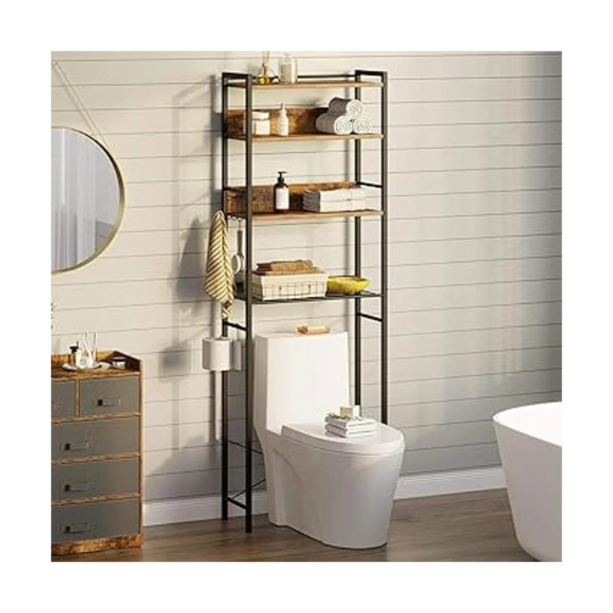 Rolanstar Almacenamiento sobre el inodoro ahorro de_4