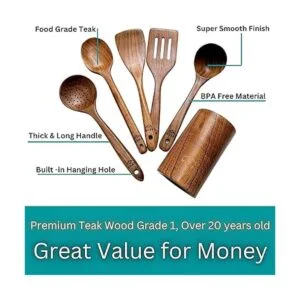 NHAF Cucharas de madera para cocinar juego de utensilios_2