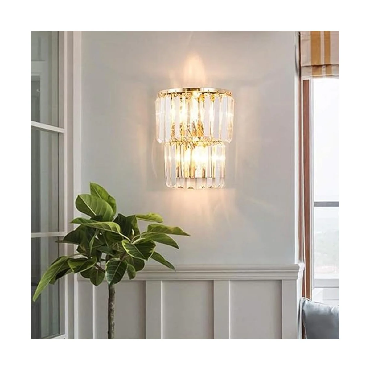 SILJOY Lámpara de pared de lujo moderna de cristal para la_4