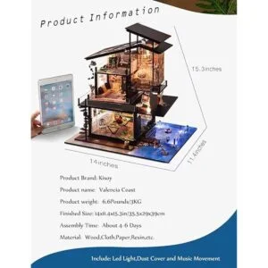 Kisoy Kit de casa de muñecas en miniatura con accesorios_2