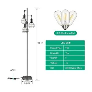 EDISHINE Lámpara de pie industrial lámpara de pie_4