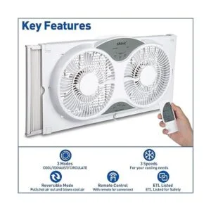 Shinic Ventilador de ventana doble de 9 pulgadas con_2