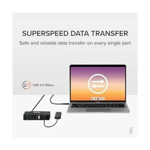 Plugable Hub alimentado por USB 7 en 1 para laptops con_5