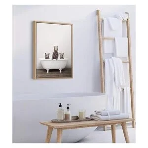 Kate and Laurel Sylvie Lienzo enmarcado con tres osos_2