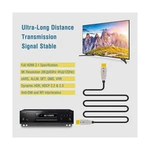 FeizLink Cable de fibra óptica HDMI 2.1 8K 30 pies 4K_4