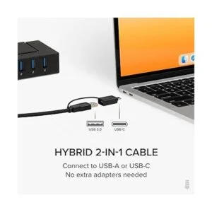 Plugable Hub alimentado por USB 7 en 1 para laptops con_3