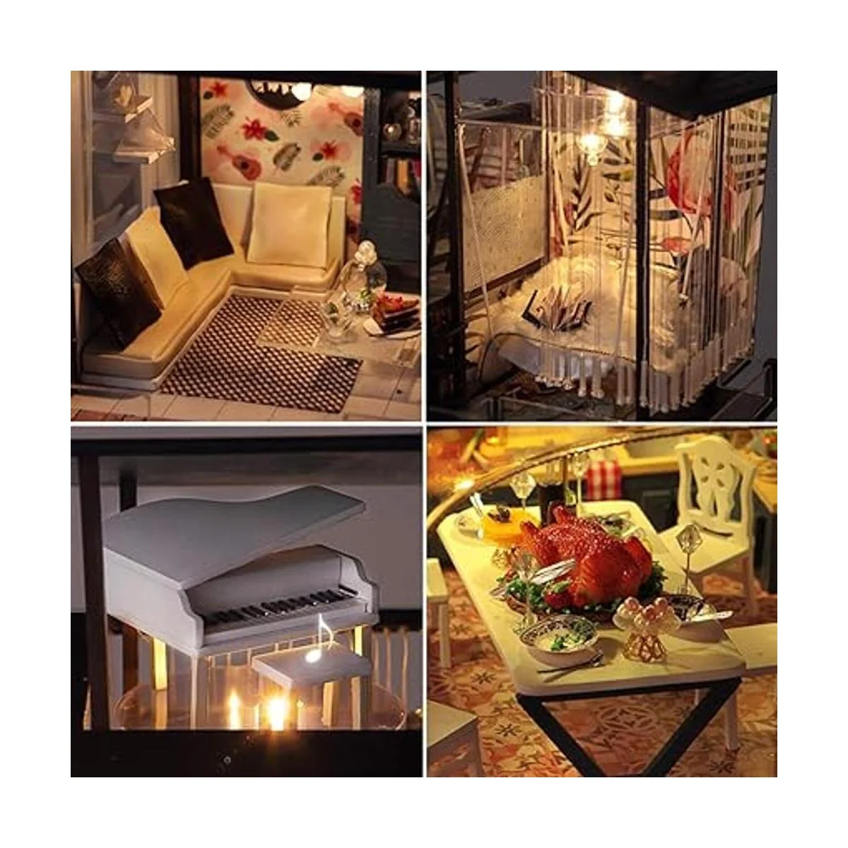 Kisoy Kit de casa de muñecas en miniatura con accesorios_3