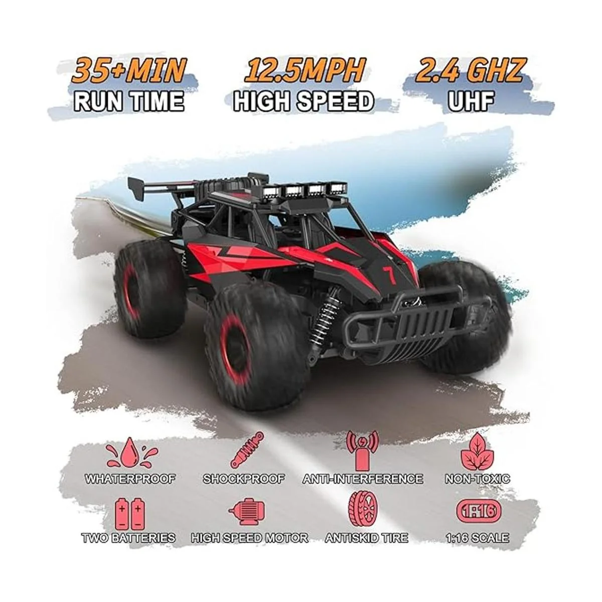 LARVEY Auto de control remoto a escala 116 de 12.4 mih_2