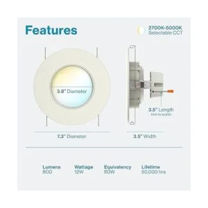 Sunco Lighting Foco LED empotrable de 56 pulgadas_2