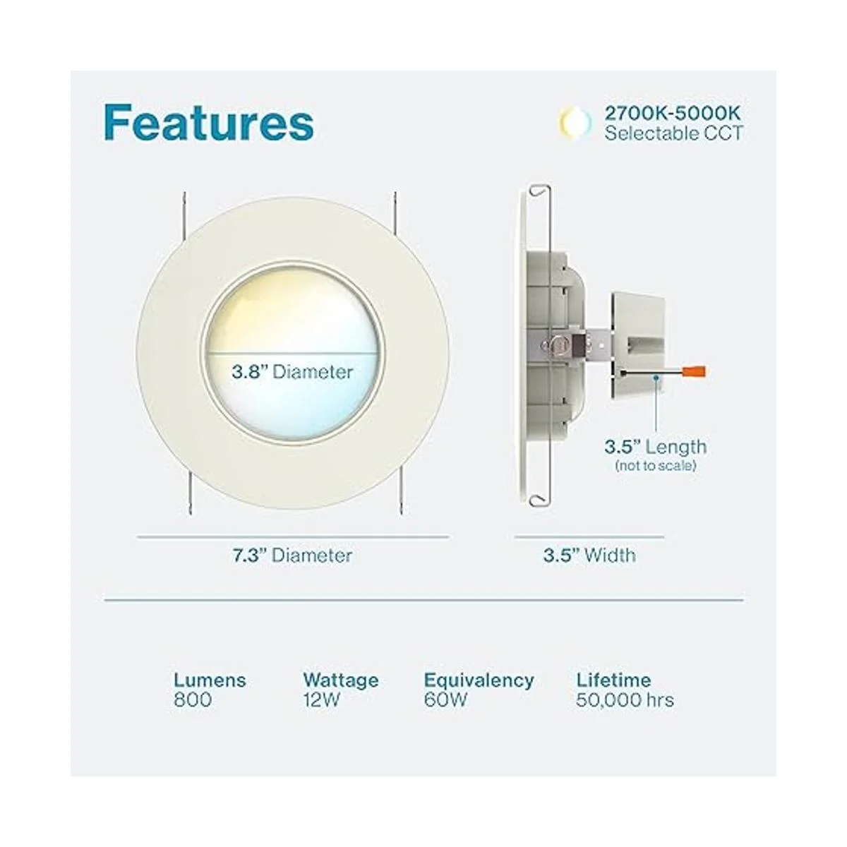Sunco Lighting Foco LED empotrable de 56 pulgadas_2