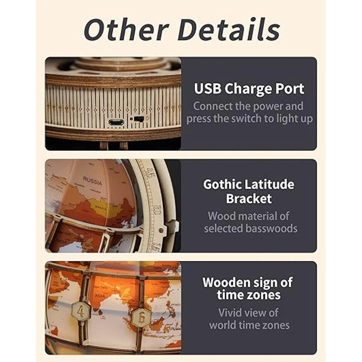 ROKR Rompecabezas de madera 3D para adultos globos de_6