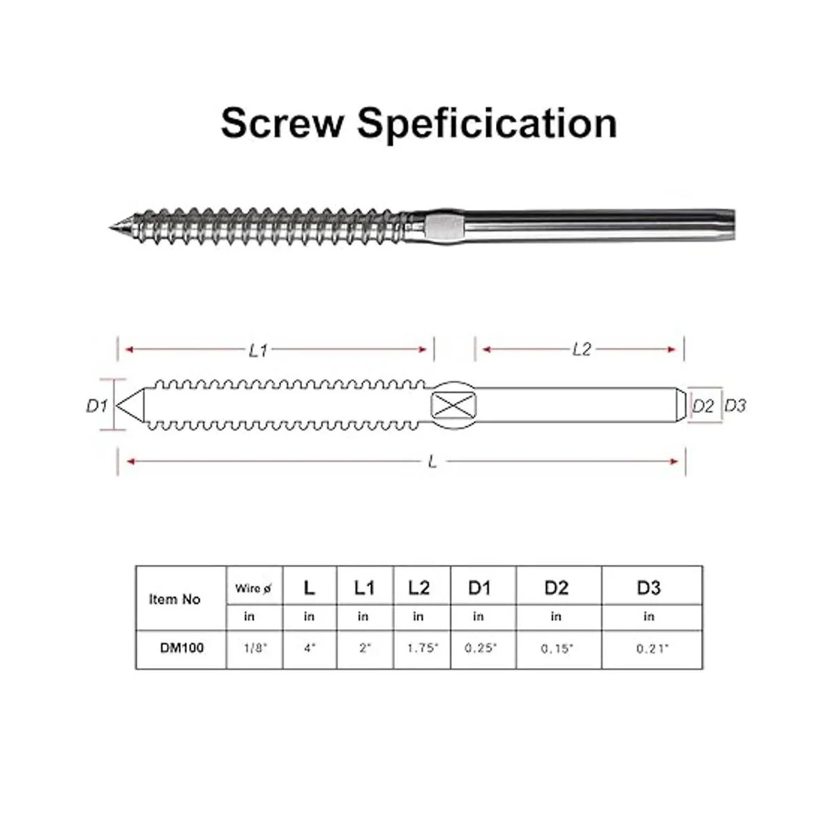 Steel DN Mate Paquete de 120 tornillos de retraso de rosca_3