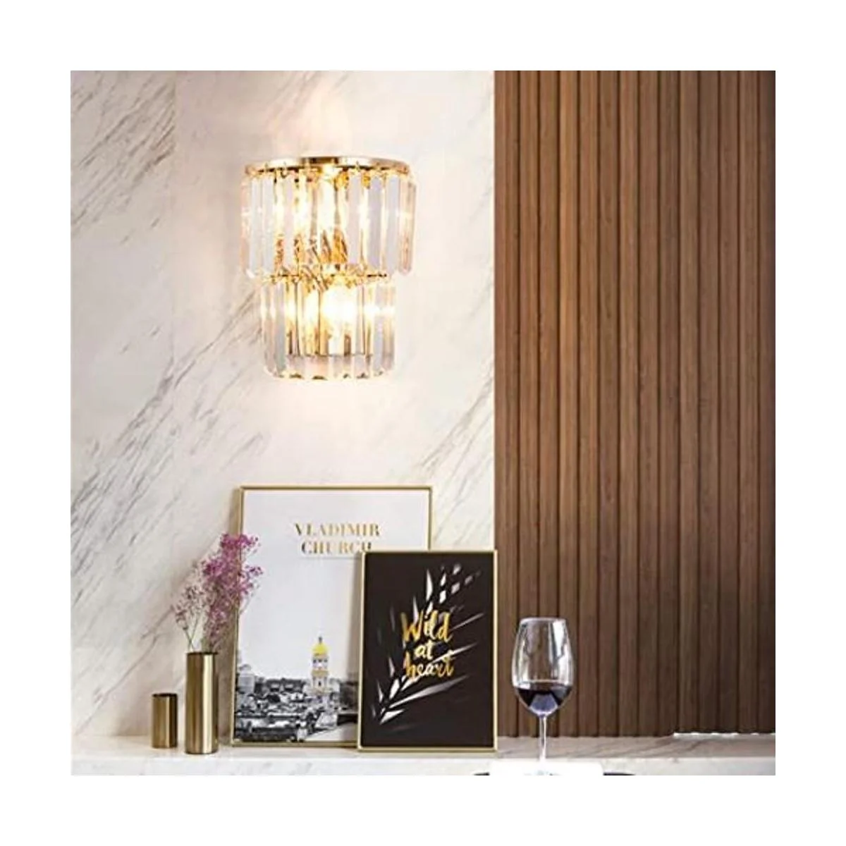 SILJOY Lámpara de pared de lujo moderna de cristal para la_1