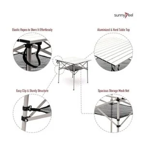 SunnyFeel Mesa plegable para exteriores Mesa de camping_6